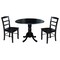 International Concepts 42 in. Dual Drop Leaf Table with 2 Ladder Back Dining Chairs - 3 Piece Dining Set K46-42DP-C2P - alternate 1